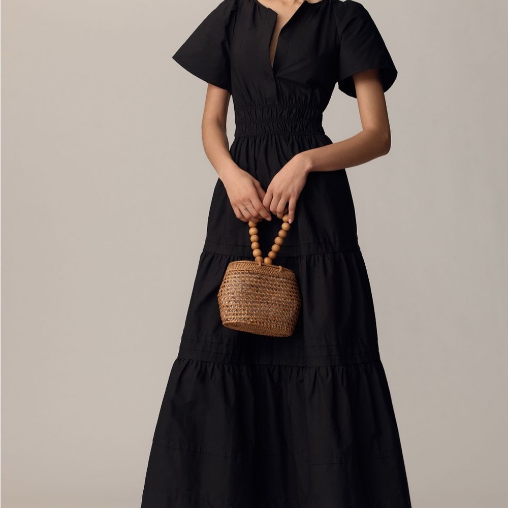 Anthropologie Somerset Elegant Black Maxi Dress